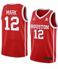 Men's #12 Tramon Mark Jersey Houston Cougars College Basketball Jerseys Red