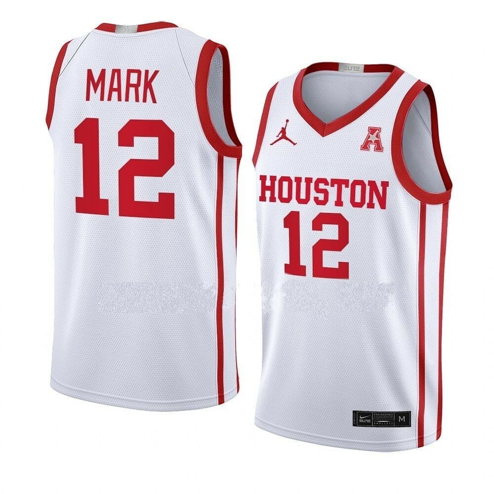 Men's #12 Tramon Mark Jersey Houston Cougars College Basketball Jerseys 2 Men's #12 Tramon Mark Jersey Houston Cougars College Basketball Jerseys White