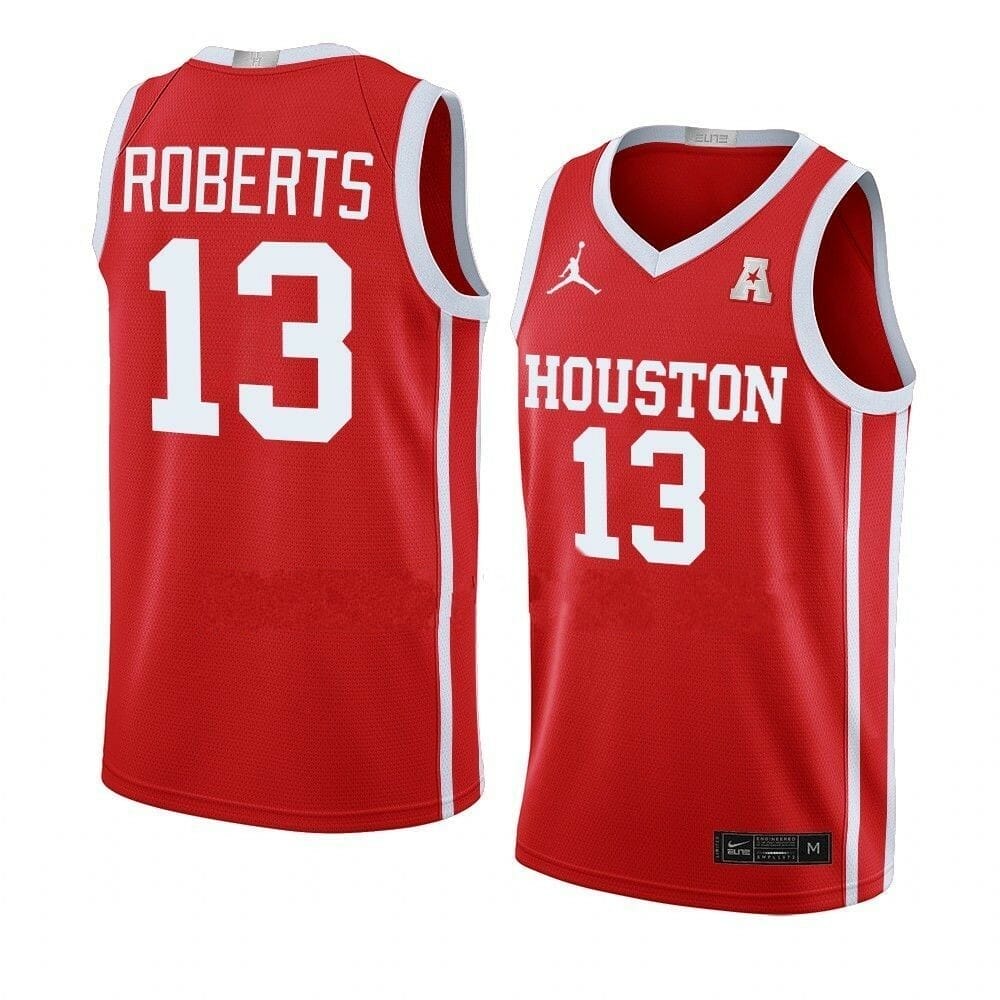 Men's #13 J'Wan Roberts Jersey Houston Cougars College Basketball Jerseys 1 Men's #13 J'Wan Roberts Jersey Houston Cougars College Basketball Jerseys Red