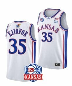 Men's #35 Zuby Ejiofor Jersey Kansas Jayhawks College Basketball Jerseys 4 Men's #35 Zuby Ejiofor Jersey Kansas Jayhawks College Basketball Jerseys White