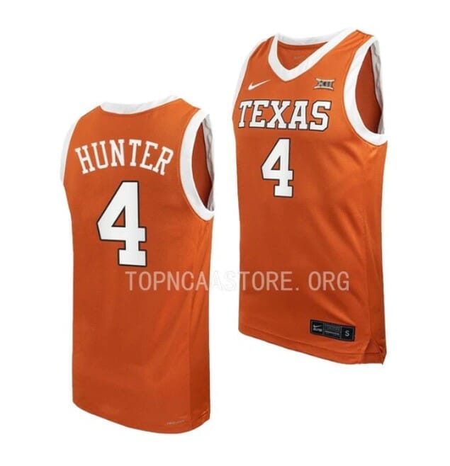 Men's #4 Tyrese Hunter Jersey Texas Longhorns College Basketball Jerseys 6 Men's #4 Tyrese Hunter Jersey Texas Longhorns College Basketball Jerseys Orange