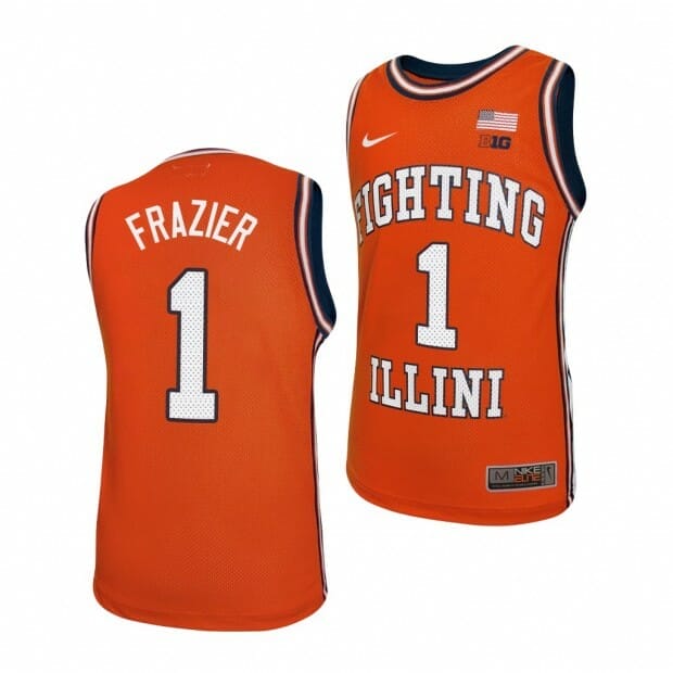 Frazier Basketball Jersey #1 Illinois Fighting Illini College Replica Jerseys - Orange 6 Frazier Basketball Jersey #1 Illinois Fighting Illini College Replica Jerseys - Orange
