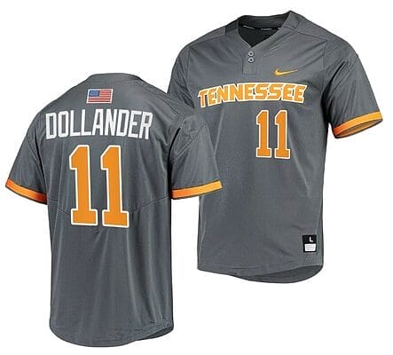 Chase Dollander Jersey Tennessee Volunteers Baseball NCAA College 2023 MLB Draft Top prospects Gray #11 6 Chase Dollander Jersey Tennessee Volunteers Baseball NCAA College 2023 MLB Draft Top prospects Gray #11