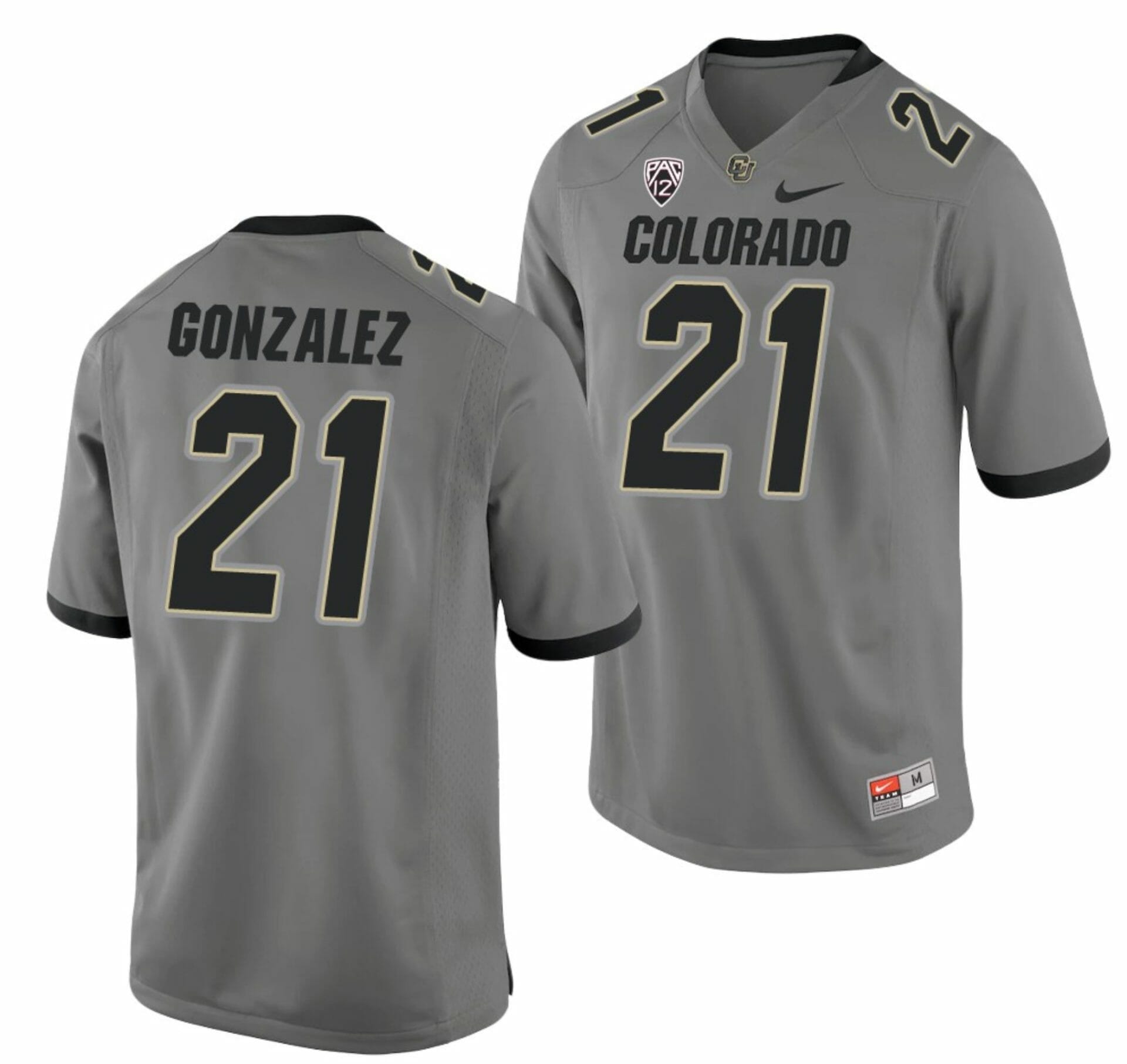 Christian Gonzalez Jersey Colorado Buffaloes College Football Game Gray #21 8 Christian Gonzalez Jersey Colorado Buffaloes College Football Game Gray #21