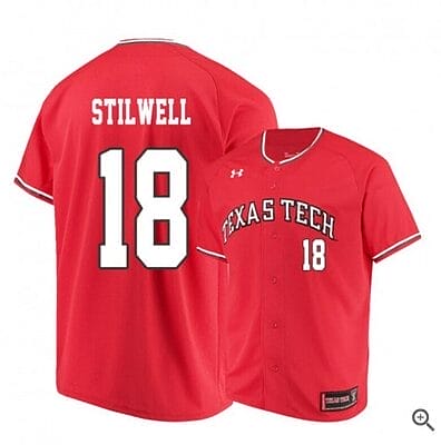 Cole Stilwell Jersey Texas Tech Red Raiders Baseball NCAA College Red Alumni #18 6 Cole Stilwell Jersey Texas Tech Red Raiders Baseball NCAA College Red Alumni #18