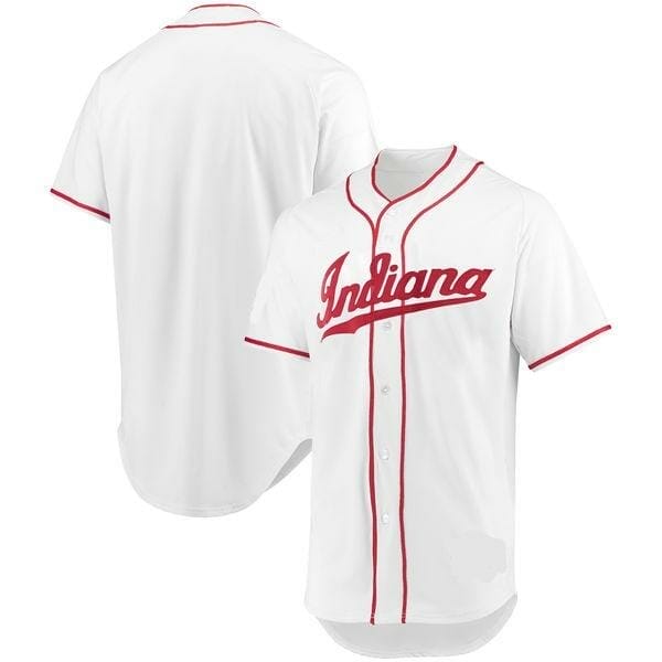 Custom Indiana Hoosiers Baseball Jersey Name, Number College White 6 Custom Indiana Hoosiers Baseball Jersey Name, Number College White