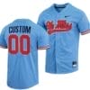 Custom Ole Miss Rebels Baseball Jersey Name and Number NCAA College Full-Button Blue 2 Custom Ole Miss Rebels Baseball Jersey Name and Number NCAA College Full-Button Blue