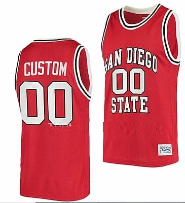Custom San Diego State Aztecs Jersey Name and Number College Basketball Red Retro 10 Custom San Diego State Aztecs Jersey Name and Number College Basketball Red Retro