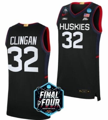 Donovan Clingan Jersey UConn Huskies College Basketball 2023 NCAA Final Four Black #32 10 Donovan Clingan Jersey UConn Huskies College Basketball 2023 NCAA Final Four Black #32