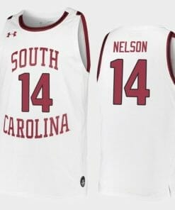 Nathan Nelson Jersey South Carolina Gamecocks College Basketball White Replica #14