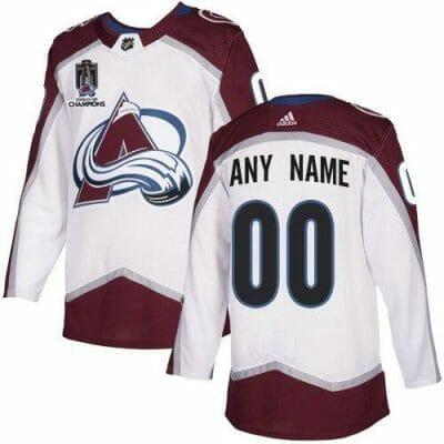 Custom Colorado Avalanche Jersey Name And Number 2022 White Stanley Cup Champions Patch 1 6 Custom Colorado Avalanche Jersey Name And Number 2022 White Stanley Cup Champions Patch 1
