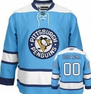 Custom Pittsburgh Penguins Jersey Name And Number Light Blue 6 Custom Pittsburgh Penguins Jersey Name And Number Light Blue