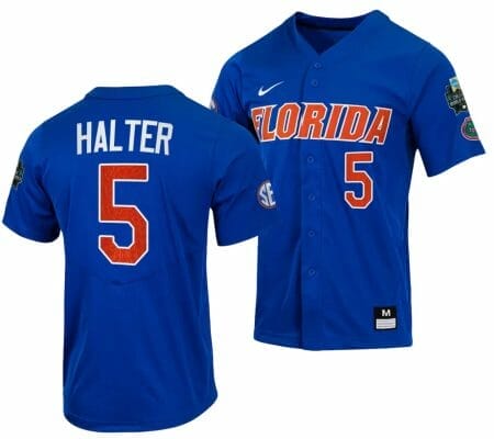 Colby Halter Jersey Florida Gators 2023 College World Series Royal #5 NCAA Baseball 8 Colby Halter Jersey Florida Gators 2023 College World Series Royal #5 NCAA Baseball