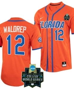 Hurston Waldrep Jersey Florida Gators #12 Orange NCAA 2023 College World Series Baseball
