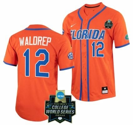 Hurston Waldrep Jersey Florida Gators #12 Orange NCAA 2023 College World Series Baseball 8 Hurston Waldrep Jersey Florida Gators #12 Orange NCAA 2023 College World Series Baseball