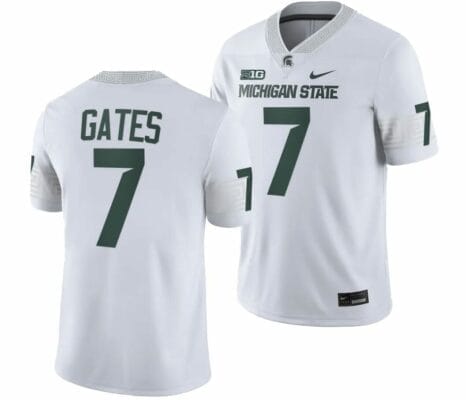 Michigan State Spartans #7 Antonio Gates Jersey College Football White 2023 Game 10 Michigan State Spartans #7 Antonio Gates Jersey College Football White 2023 Game