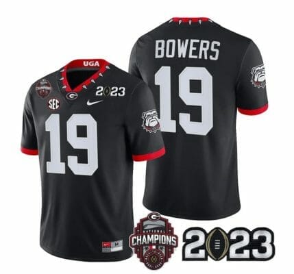 Georgia Bulldogs Brock Bowers Jersey #19 CFP National Champions Patch 2023 – All Stitched Black 8 Georgia Bulldogs Brock Bowers Jersey #19 CFP National Champions Patch 2023 – All Stitched Black