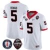 Georgia Bulldogs Kelee Ringo Jersey #5 - Back To Back National Champions College Football White 4 Georgia Bulldogs Kelee Ringo Jersey #5 - Back To Back National Champions College Football White