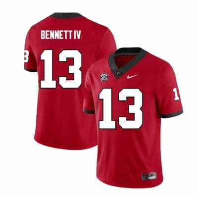 Georgia Bulldogs Stetson Bennett Jersey #13 College Football Game Red 10 Georgia Bulldogs Stetson Bennett Jersey #13 College Football Game Red