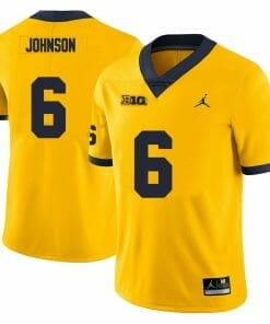Michigan Wolverines Cornelius Johnson Jersey #6 College Football Game Yellow