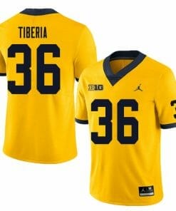 Michigan Wolverines Nico Tiberia Jersey #36 College Football Game Yellow