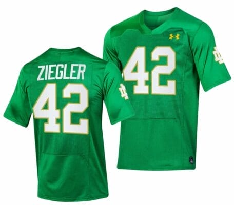 Notre Dame Fighting Irish Nolan Ziegler Jersey #42 Replica College Football 2023 Green 10 Notre Dame Fighting Irish Nolan Ziegler Jersey #42 Replica College Football 2023 Green