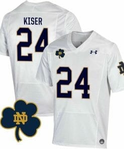 Notre Dame Jack Kiser Jersey #24 College Football Johnny Lujack Patch White