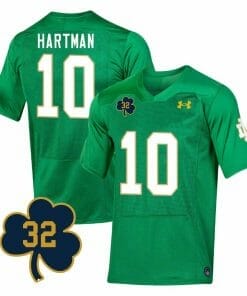 Notre Dame Sam Hartman Jersey #10 College Football Johnny Lujack Patch 32 Green