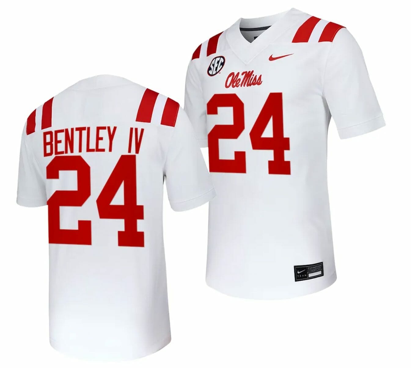 Ole Miss Rebels Ulysses Bentley IV Jersey #24 Untouchable College Football 2023 White 1 Ole Miss Rebels Ulysses Bentley IV Jersey #24 Untouchable College Football 2023 White