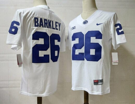 Penn State Saquon Barkley Jersey #26 College Football Game White With Name 10 Penn State Saquon Barkley Jersey #26 College Football Game White With Name