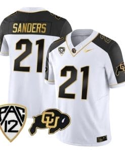 Colorado Buffaloes Shilo Sanders Jersey #21 Vapor Gold Limited All Stitched Inverted