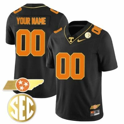 Custom Tennessee Volunteers Jersey Name and Number “Checkerboard” Gold Limited College Football Stitched – Black 8 Custom Tennessee Volunteers Jersey Name and Number “Checkerboard” Gold Limited College Football Stitched – Black