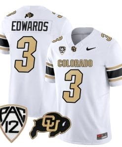 Colorado Buffaloes Dylan Edwards Jersey #3 Vapor College Football All Stitched White