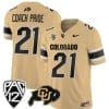 Colorado Buffaloes Coach Pride Jersey #21 Vapor College Football All Stitched Gold 5 Colorado Buffaloes Coach Pride Jersey #21 Vapor College Football All Stitched Gold