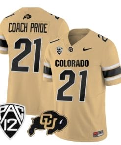 Colorado Buffaloes Coach Pride Jersey #21 Vapor College Football All Stitched Gold
