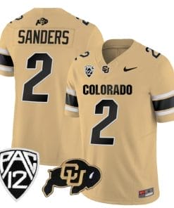 Colorado Buffaloes Shedeur Sanders Jersey #2 Vapor College Football All Stitched Gold