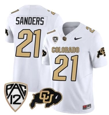 Colorado Buffaloes Shilo Sanders Jersey #21 Vapor Limited College Football All Stitched White