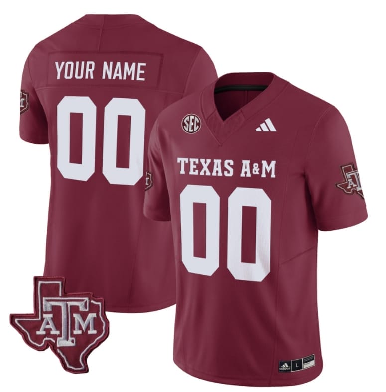 Custom Texas A&M Aggies Jersey Name and Number Vapor Limited College Football Stitched Maroon 1 Custom Texas AM Aggies Jersey Name and Number Vapor Limited College Football Stitched Maroon