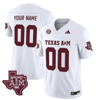 Custom Texas A&M Aggies Jersey Name and Number Vapor Limited College Football Stitched White 10 Custom Texas AM Aggies Jersey Name and Number Vapor Limited College Football Stitched White