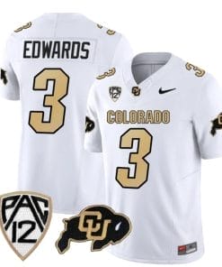 Colorado Buffaloes Dylan Edwards Jersey #3 Vapor Limited College Football All Stitched White