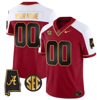 Custom Alabama Jersey Name and Number Gold Vapor Limited Alabama Map Alternate All Stitched 8 Custom Alabama Jersey Name and Number Gold Vapor Limited Alabama Map Alternate All Stitched