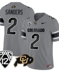 Colorado Buffaloes Shedeur Sanders Jersey #2 Vapor College Football All Stitched Gray