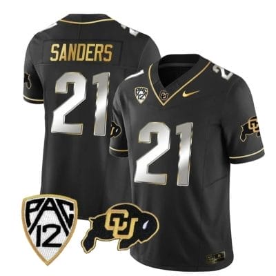 Colorado Buffaloes Shilo Sanders Jersey #21 Vapor Gold Limited All Stitched Black Limited 8 Colorado Buffaloes Shilo Sanders Jersey #21 Vapor Gold Limited All Stitched Black Limited