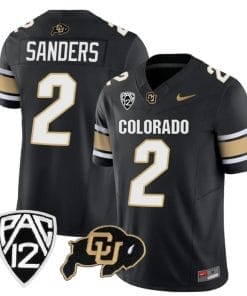 Colorado Buffaloes Shedeur Sanders Jersey #2 Vapor College Football All Stitched Black
