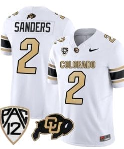 Colorado Buffaloes Shedeur Sanders Jersey #2 Vapor College Football All Stitched White