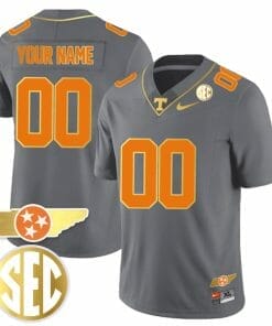 Custom Tennessee Volunteers Jersey Name and Number “Checkerboard” Gold Limited College Football Stitched – Gray