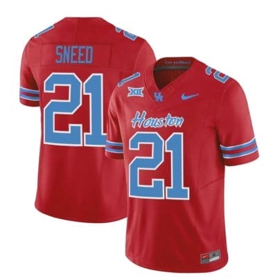 Houston Cougars Oilers Stacy Sneed Jersey #21 Inspired Vapor College Football 2023 All Stitched Red 8 Houston Cougars Oilers Stacy Sneed Jersey #21 Inspired Vapor College Football 2023 All Stitched Red