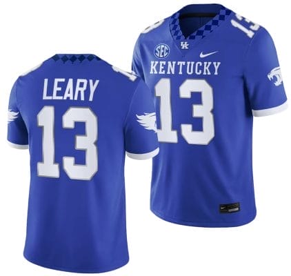 Kentucky Wildcats Devin Leary Jersey #13 College Football Game 2023 Blue 10 Kentucky Wildcats Devin Leary Jersey #13 College Football Game 2023 Blue