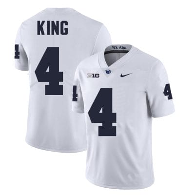 Penn State Kalen King Jersey #4 College Football Game White With Name 10 Penn State Kalen King Jersey #4 College Football Game White With Name