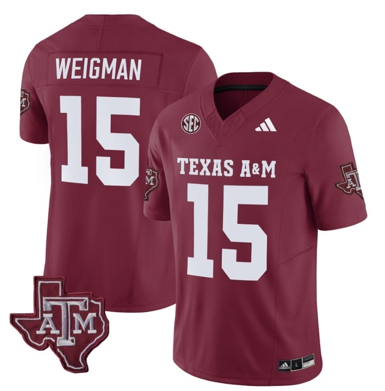 Texas A&M Aggies Conner Weigman Jersey #15 Vapor Limited College Football Maroon 1 Texas A&M Aggies Conner Weigman Jersey #15 Vapor Limited College Football Maroon